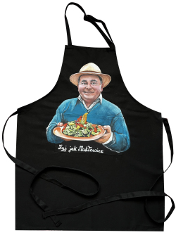 Portret Makłowicza na fartuchu